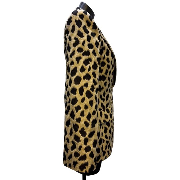 Giorgio Armani Leopard Print Blazer Jacket Tan Brown S - Picture 3 of 9